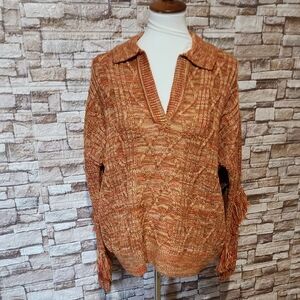 Ella Rafaella Women's Orange/ Brown Knit Sweater Brand New